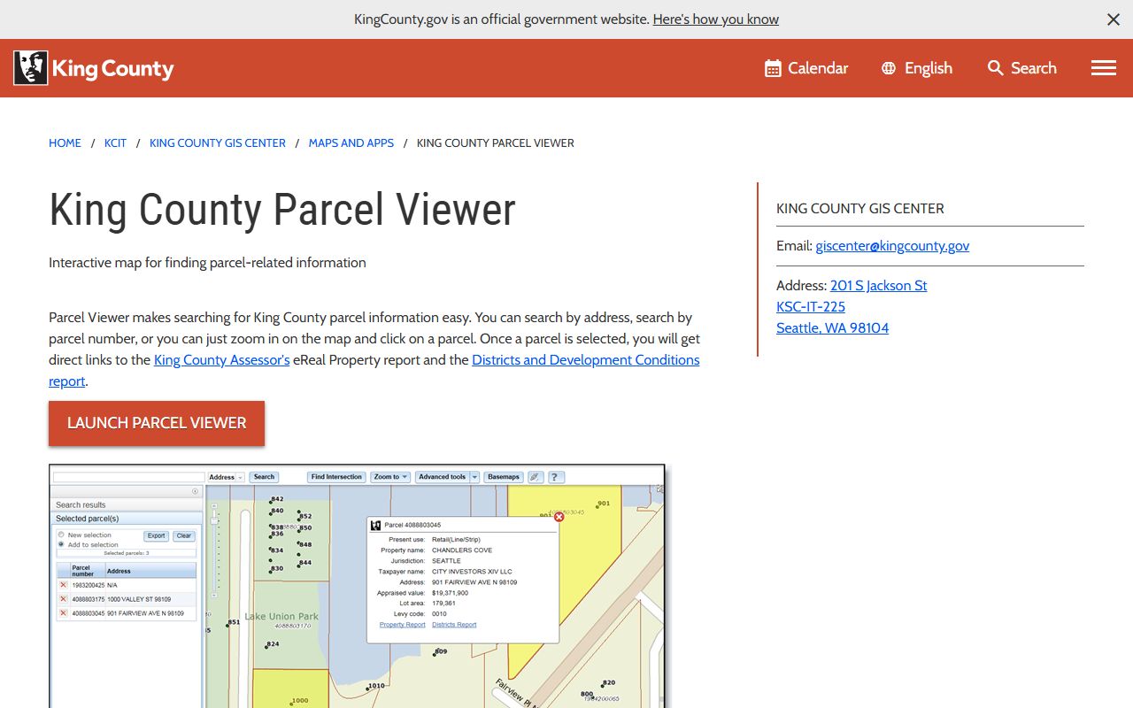 Bellevue Washington property tax records - King County parcel viewer