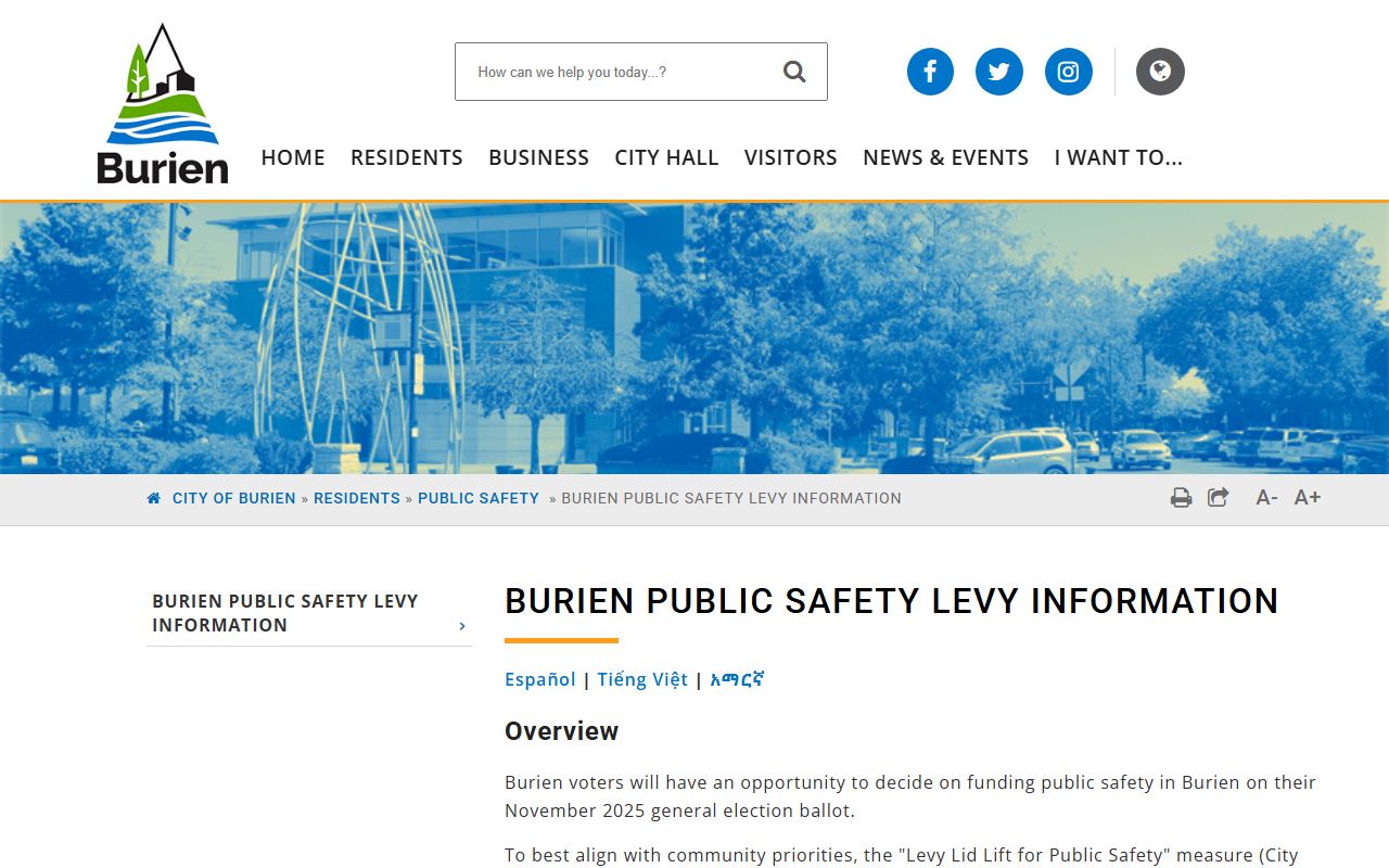 Burien Washington property tax records - Burien public safety levy information