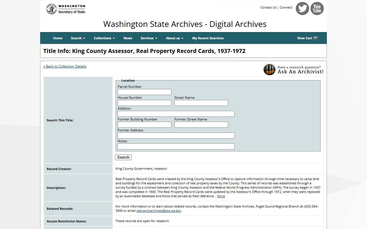 Burien Washington property tax records - Washington State Archives King County property cards