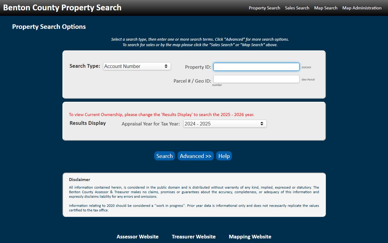 Benton County property access portal for Kennewick property tax records