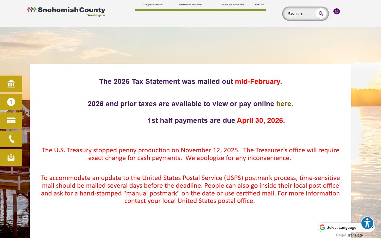 Snohomish County Treasurer tax payment for Mill Creek East property taxes