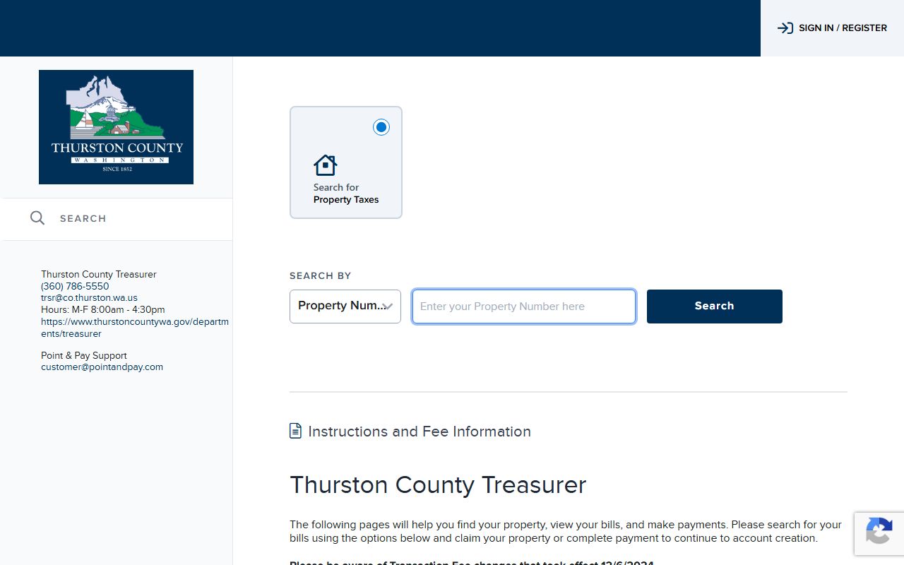 Tumwater Washington Property Tax Records - Thurston County property tax payment portal via Paydici