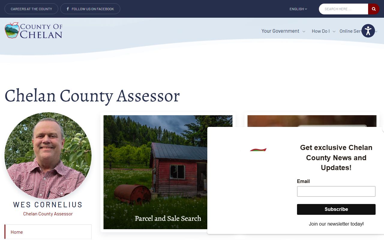 Chelan County Assessor website for Wenatchee property tax records