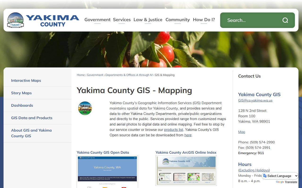 Yakima County GIS mapping system for property research