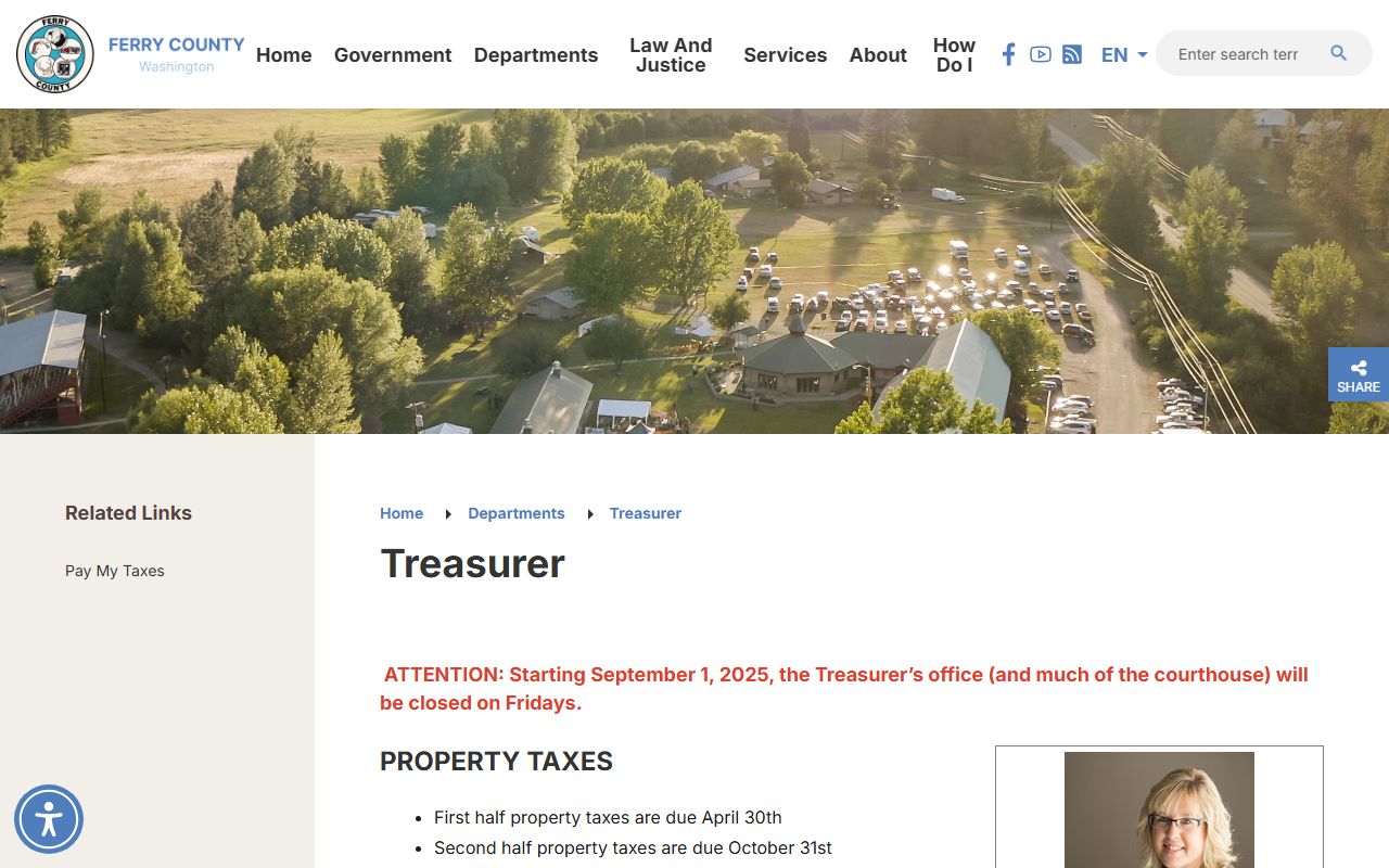 Ferry County Washington Property Tax Records - Treasurer Office