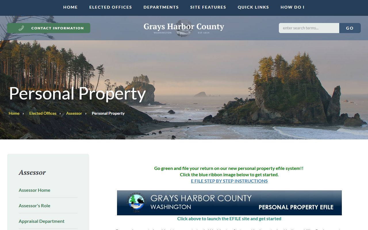 Grays Harbor County Washington Property Tax Records - Assessor Personal Property