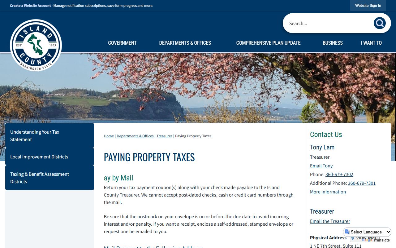 Island County Washington Property Tax Records - Paying Property Taxes
