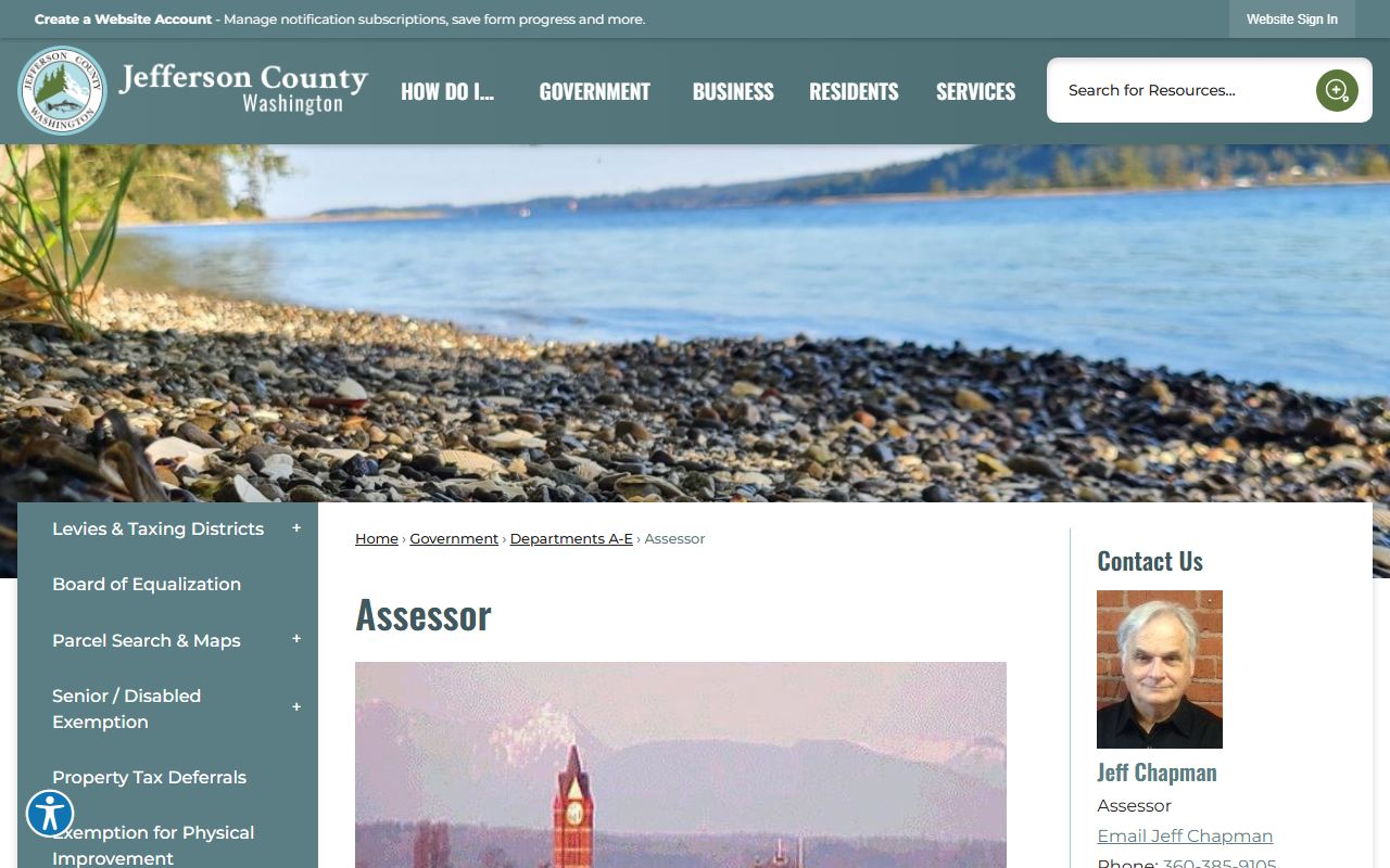Jefferson County Washington property tax records - Assessor office page