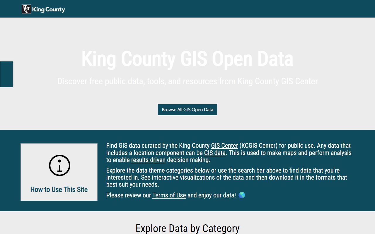 King County GIS open data parcel viewer for Redmond