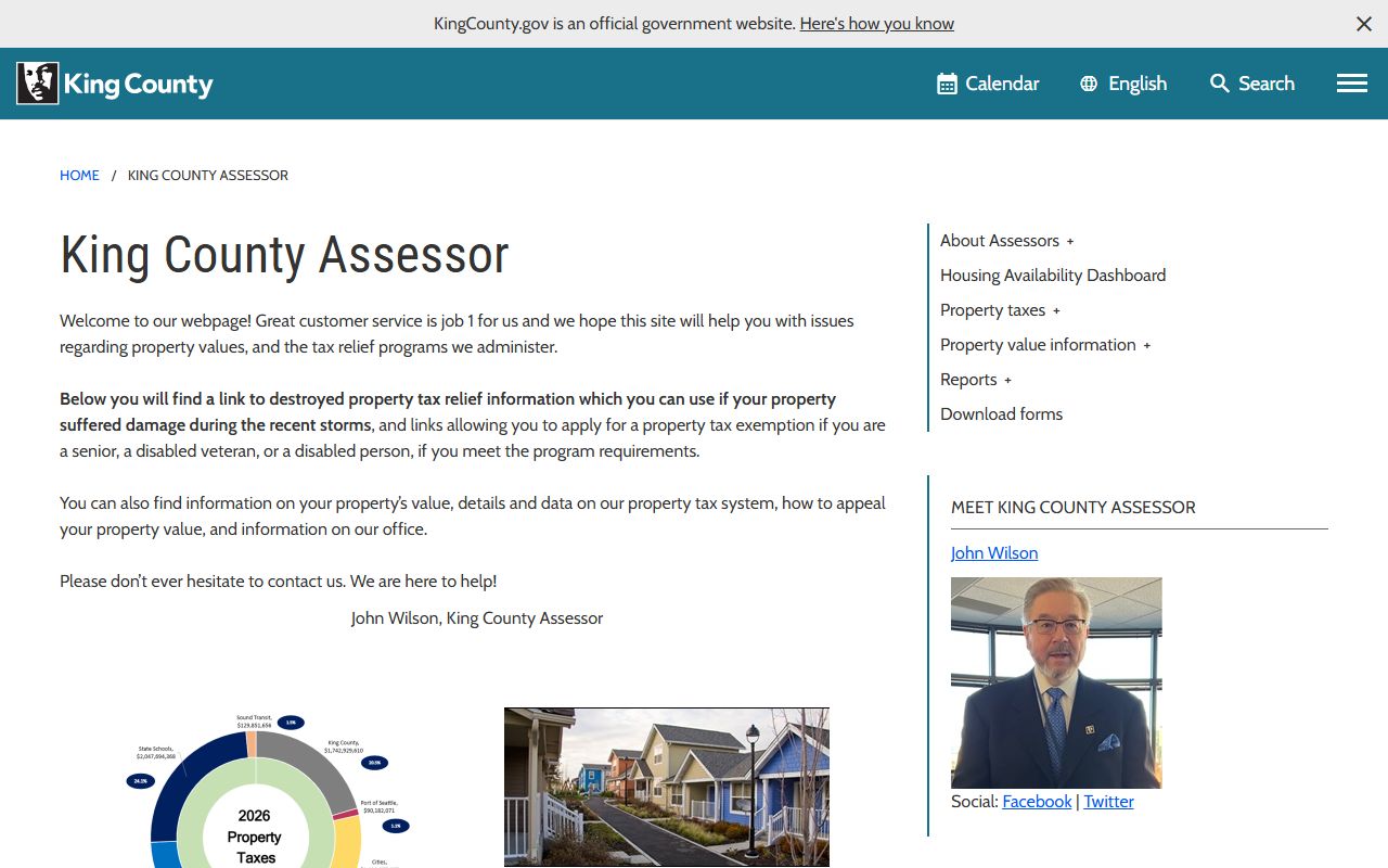 King County Washington Property Tax Records - Assessor office page