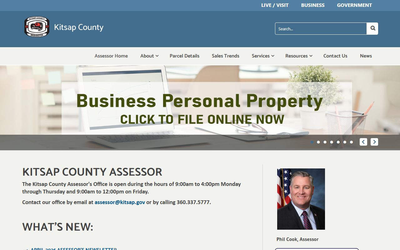 Kitsap County Washington Property Tax Records - Assessor office page