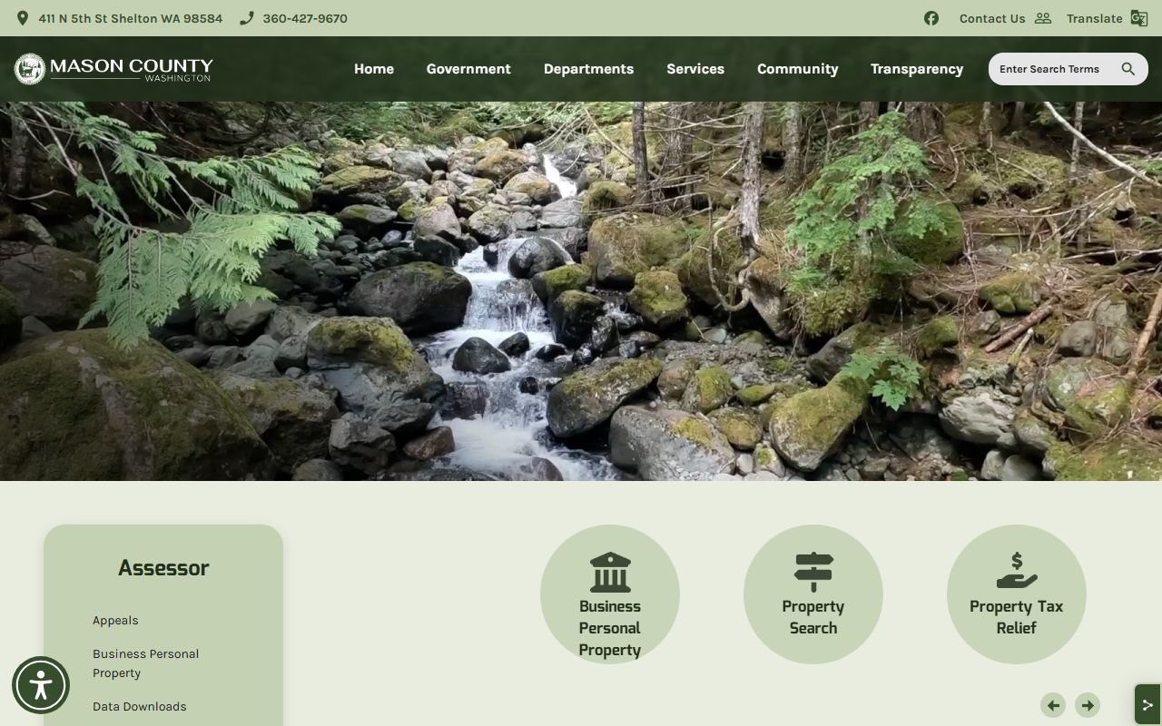 Mason County Washington property tax records - Assessor office page