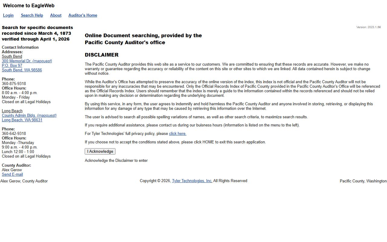 Pacific County Washington Property Tax Records