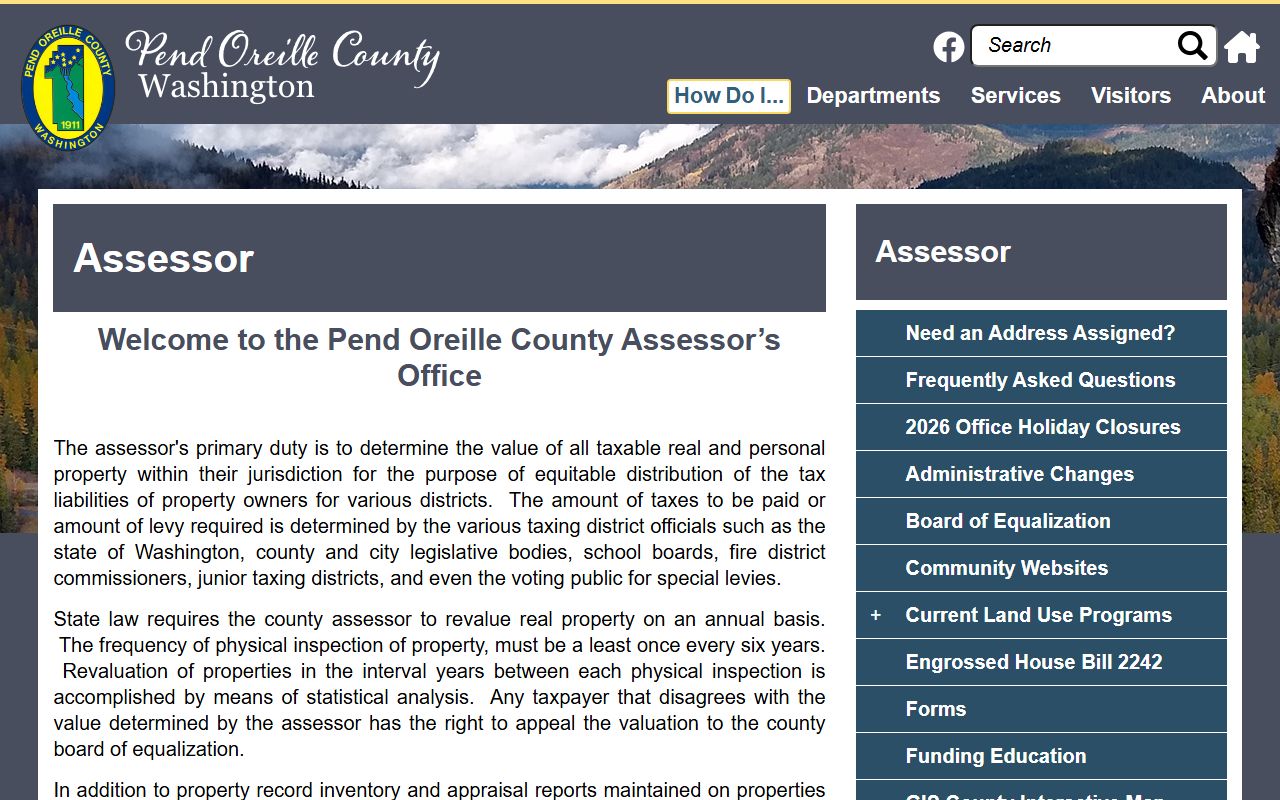 Pend Oreille County Washington Property Tax Records