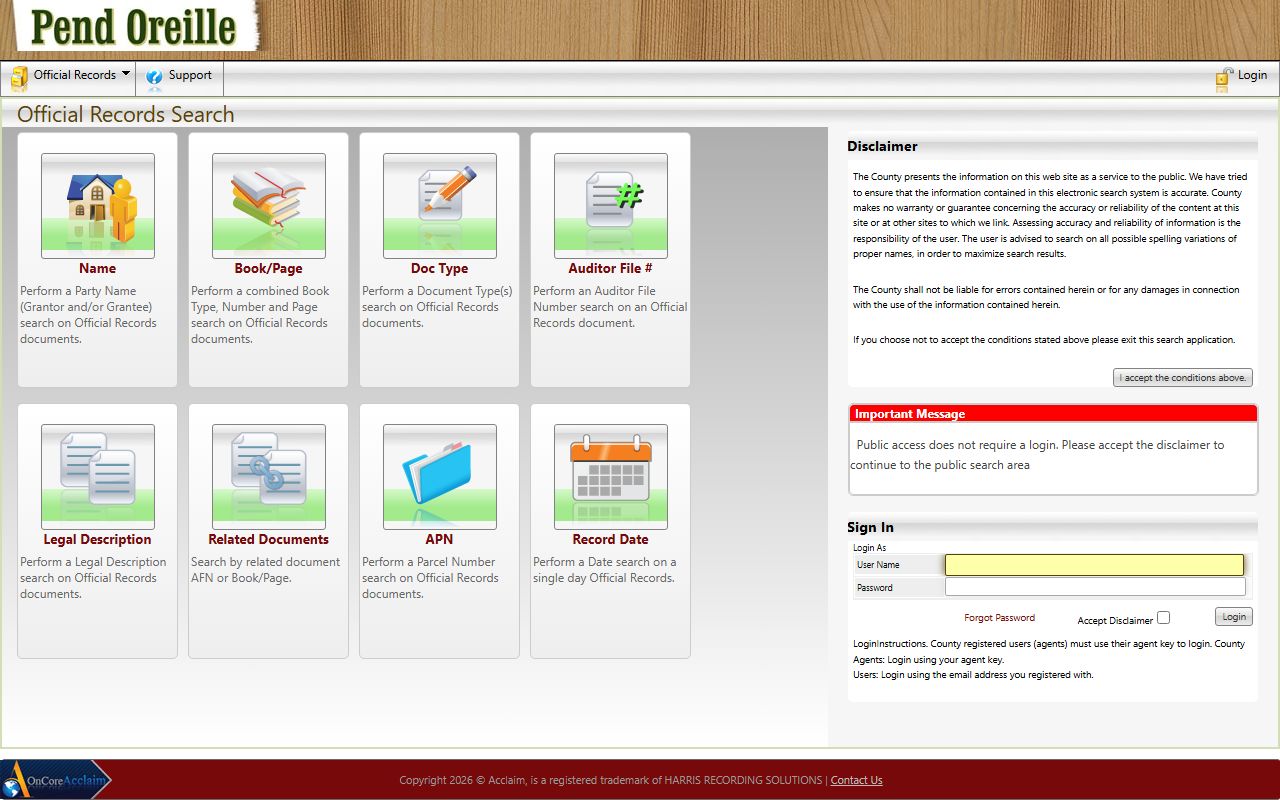 Pend Oreille County Washington Property Tax Records
