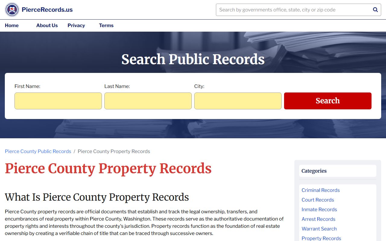 Pierce County Washington Property Tax Records