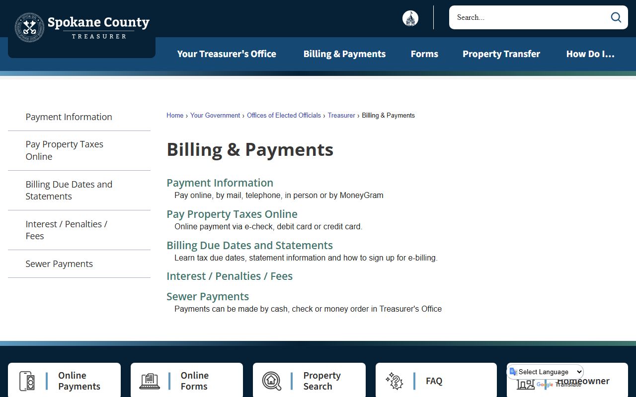 Spokane County Washington Property Tax Records - Tax Billing and Payment Portal
