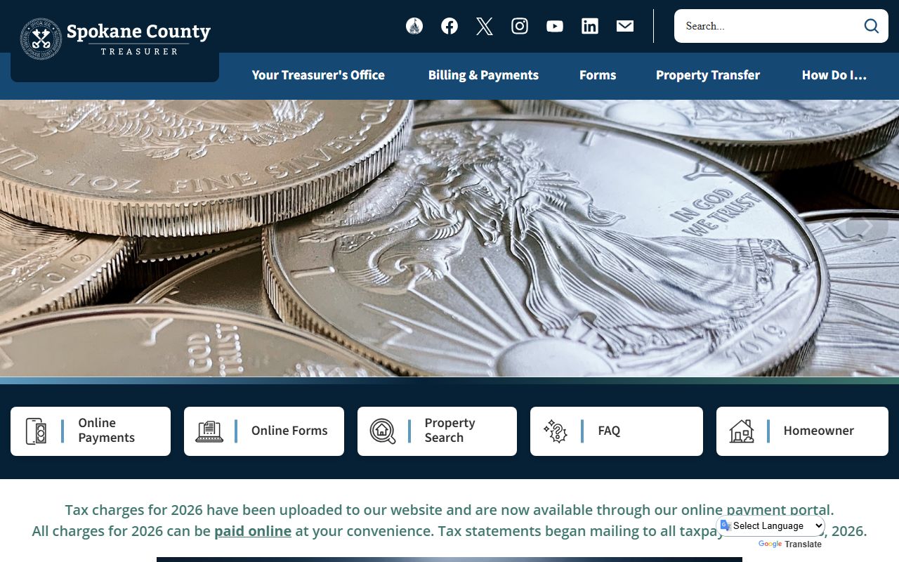 Spokane County Washington Property Tax Records - Treasurer Office