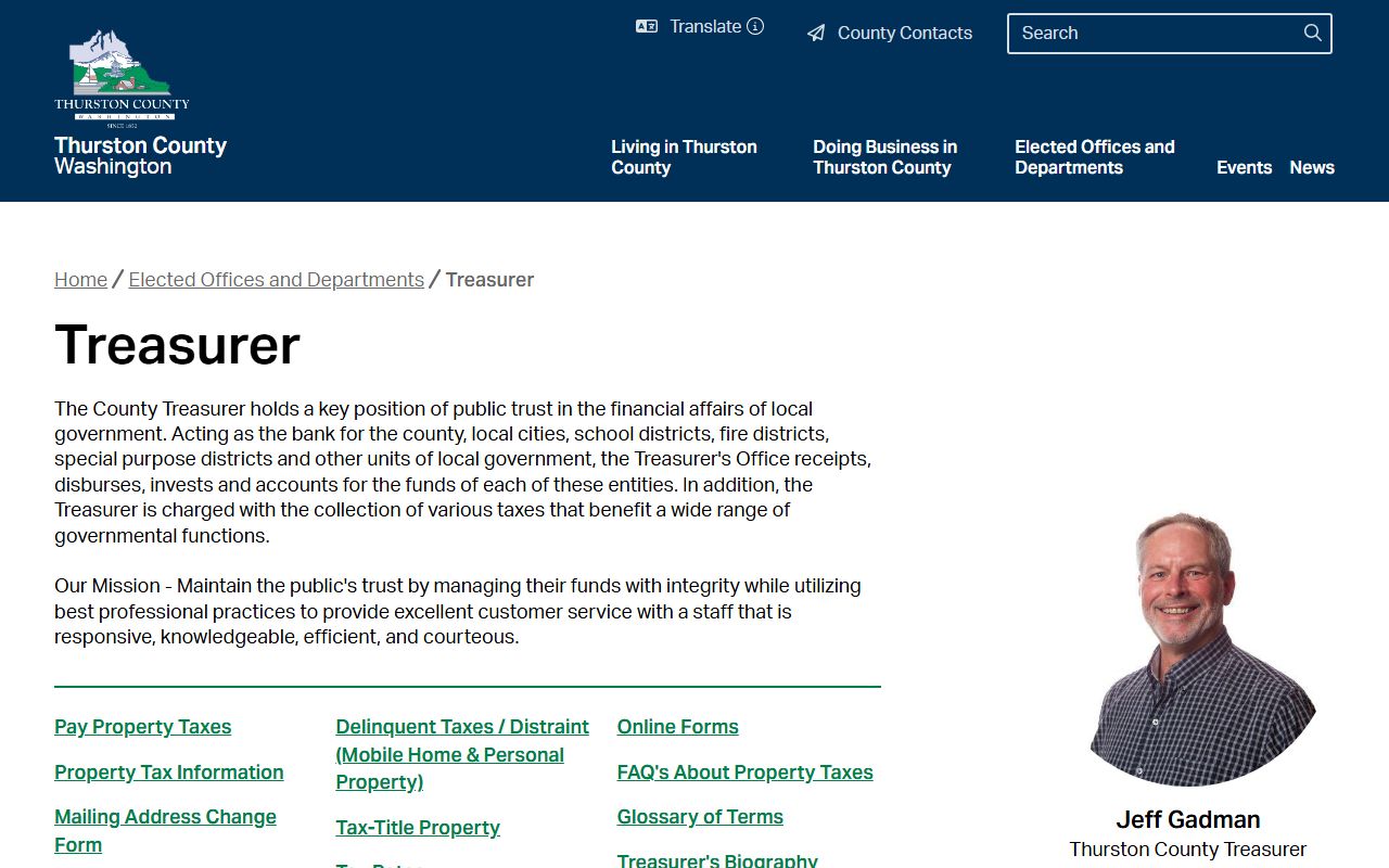 Thurston County Washington property tax records - treasurer payment portal