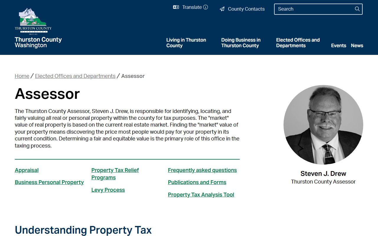 Thurston County Washington property tax records - assessor-treasurer website