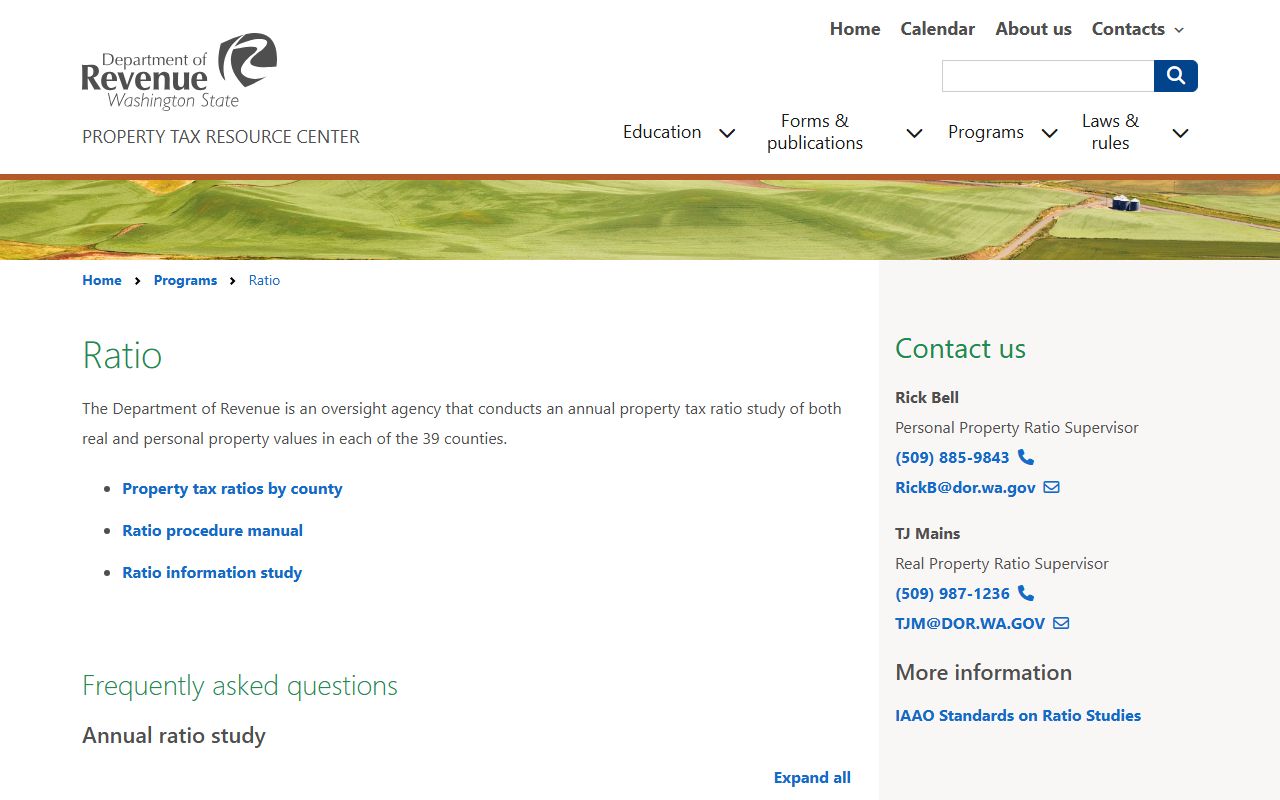 Washington Property Tax Assessment Ratio Study Program